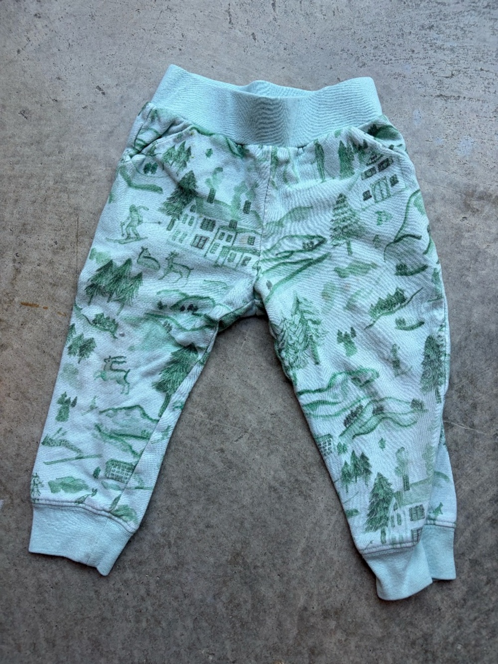 Hill House Home Green Toile Joggers — Size 2